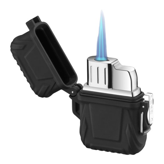 RENDZJ 2Pcs Lighter Case with Secure Locking Closure Lighter Cover for Men (Black)