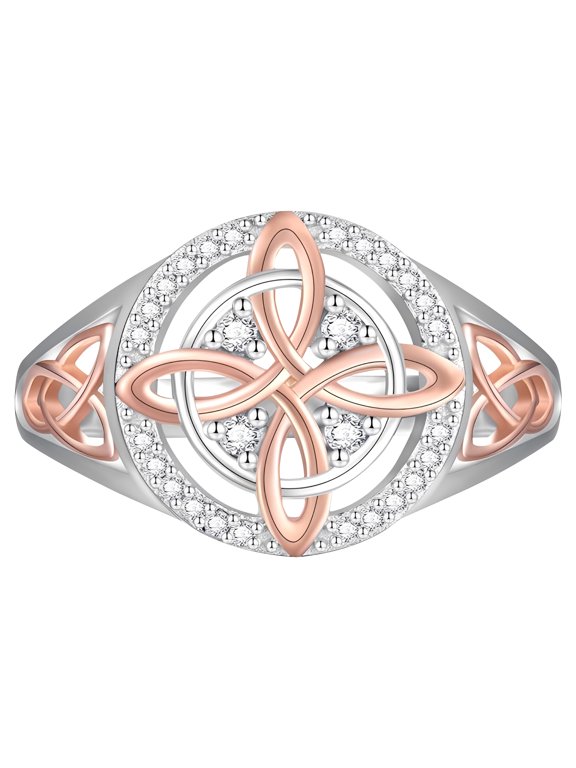 Bicolor Witches Knot Ring Cubic Zirconia Ring Vintage Jewelry Gift for Women (6)