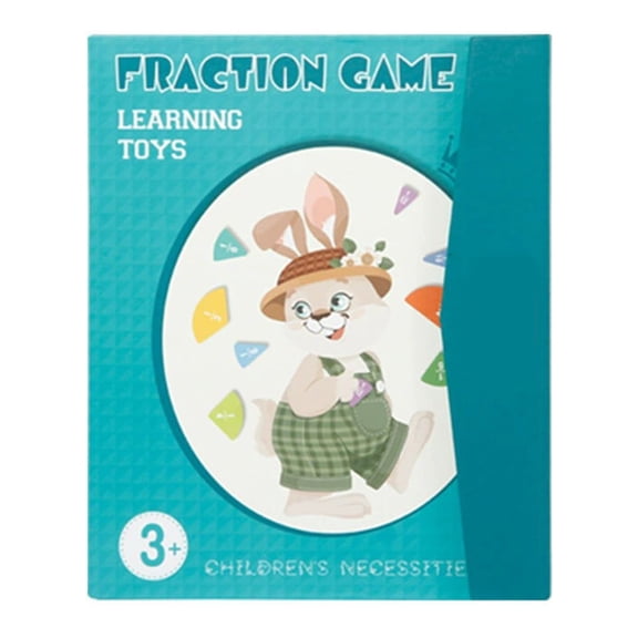 RENDZJ Magnetic Fraction Educational Puzzle W/ Fraction Tiles& Circles for Kids(rabbit)