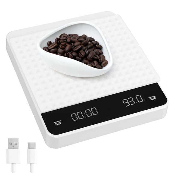 RENDZJ Rechargeable Mini Coffee Scale with Timer Portable Mini Digital Coffee Scale