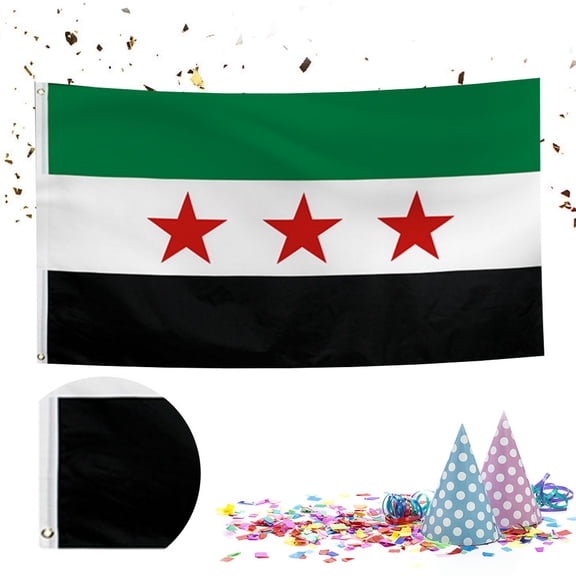 RENDZJ Syria Flag 90x150cm The Syrian Arab Republic Syrian Three Star Flag Syria Banner