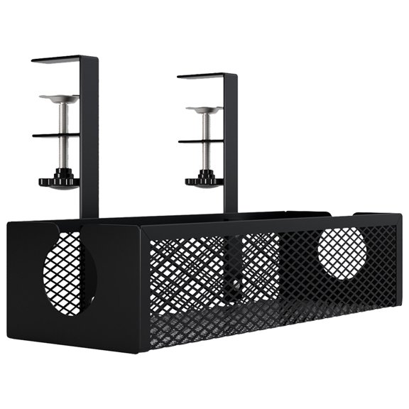 RENDZJ Under Table Cable Management Rack Heavy Duty Wire Management Tray Adjustable Thickness Under Desk Cord Organizer for Desk Kitchen