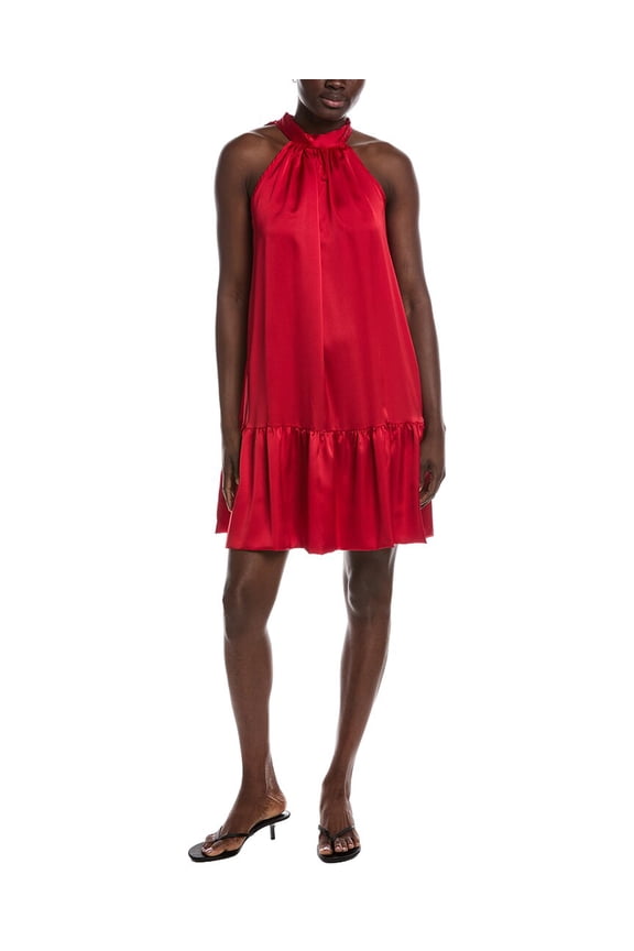 womens  Sleeveless Mini Dress, l, Red