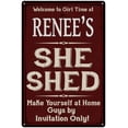 thumbnail image 1 of RENEE'S She Shed Red Sign Lady Cave Sign 16 x 24 Matte Finish Metal 116240088185, 1 of 1