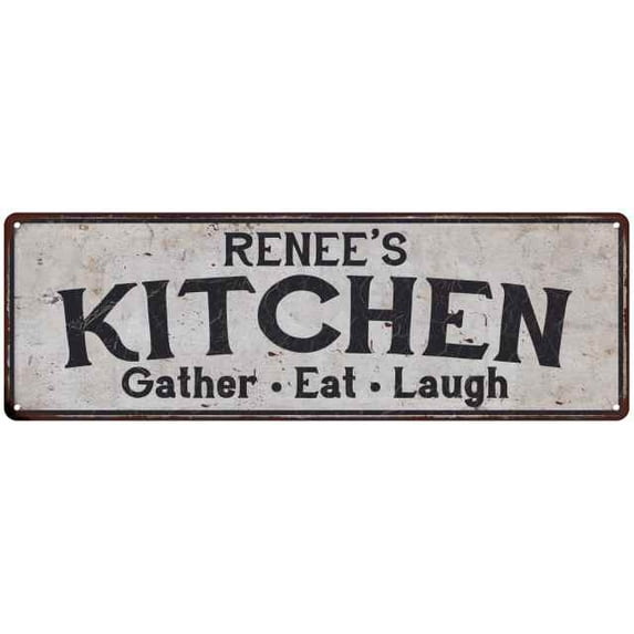 RENEE's Kitchen Personalized Rustic Chic Decor Gift 8x24 Sign 108240051183