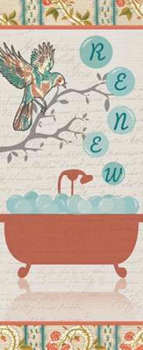 RENEW BIRD BATH Canvas Art - Piper Ballantyne (10 x 20)
