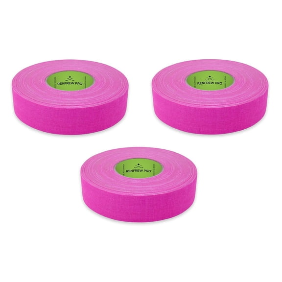 RENFREW PRO (3) Roll Pack Cloth Hockey Stick, Blade Tape - 24MM x 25M (Pink)