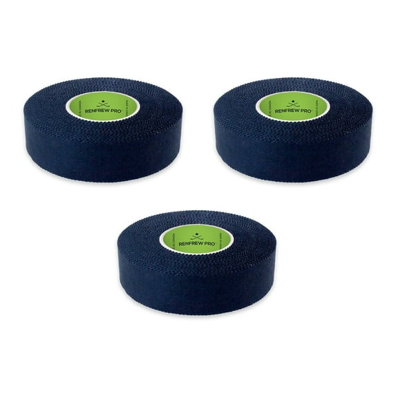 RENFREW PRO (3) Roll Pack Cloth Hockey Stick, Blade Tape - 24MM x 25yds, BLACK