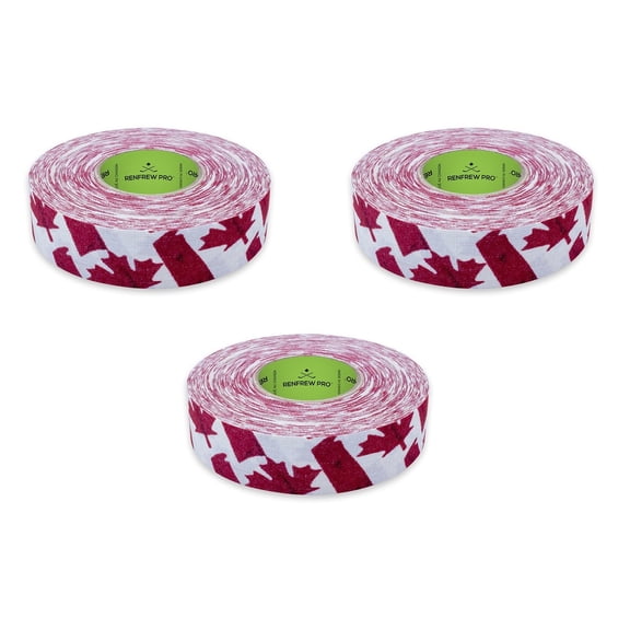 RENFREW PRO (3) Roll Pack Cloth Hockey Stick Tape - 24MM x 25M (CANADIAN FLAG)
