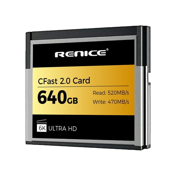 RENICE Professional 640GB Cfast 2.0 Memory Card- up to 520MB/S Read- RAW 6K HD Video Recording- for Photographer