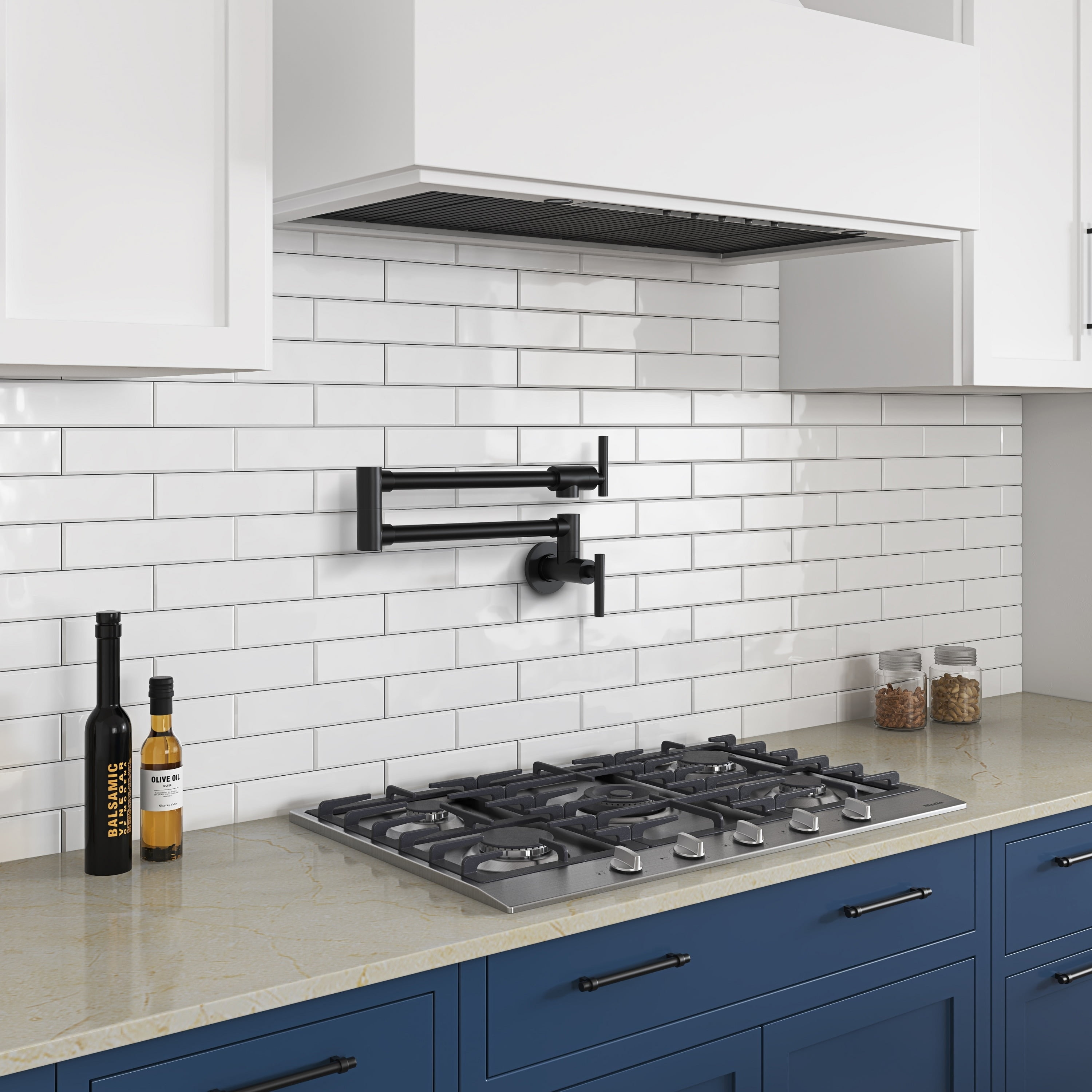 Matte Black Dual Swing Joint Wall-Mounted Pot Filler