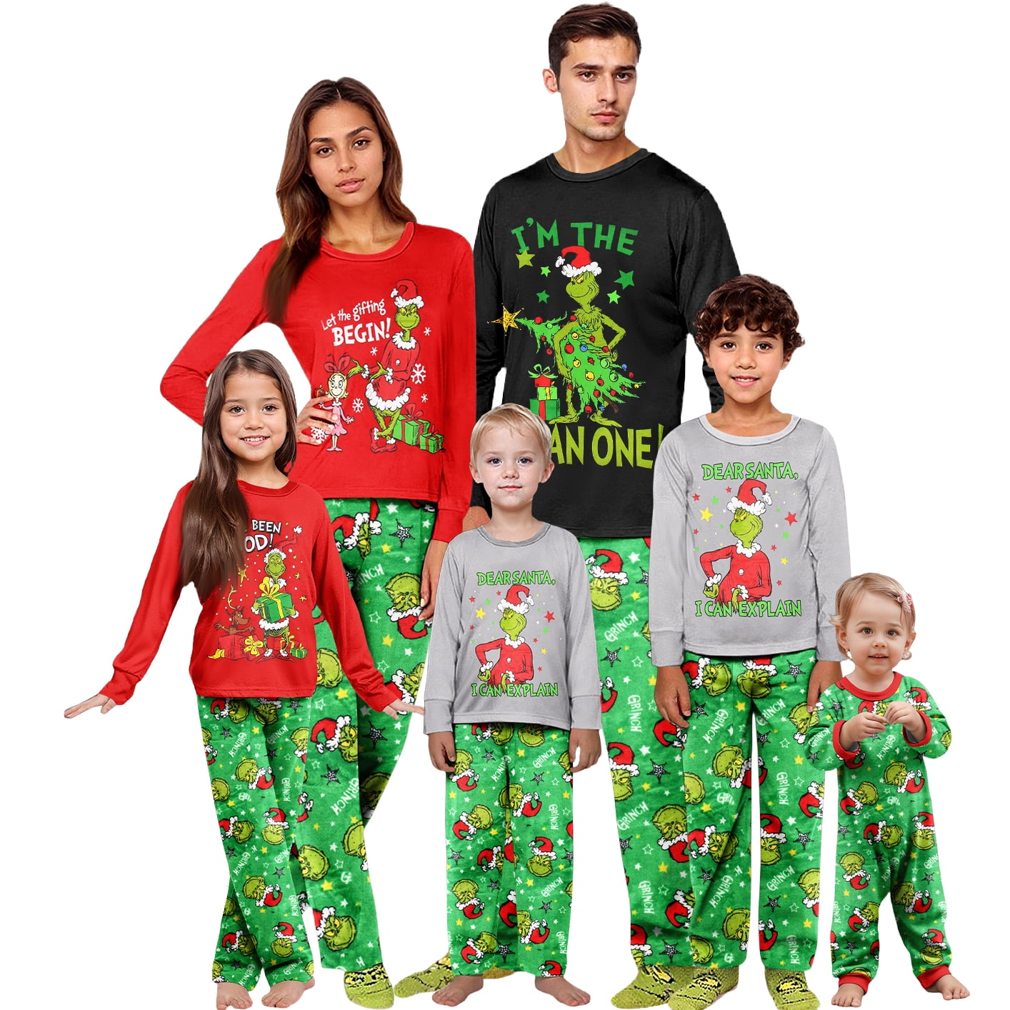 RENJUN Black*Fridays 2025 Grinnchy Family Christmas Pjs Matching Sets ...