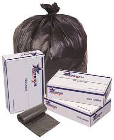 RENOWN® TRASH CAN LINERS, BLACK, 40X48, 16MIC, 25 LINERS PER ROLL, 10 ROLLS PER CASE