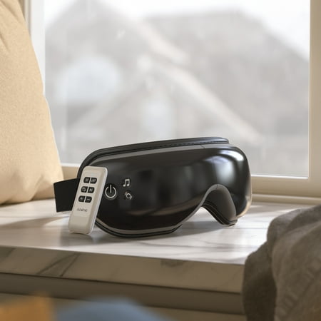 RENPHO 2.0-Eye Massager with Remote Control & Heat Compression, Eye Therapy Massager for Relieve Eye Strain -Black