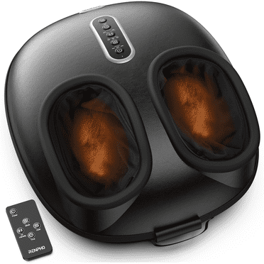 RENPHO 2026 Upgraded Foot Massager with Heat, FSA Eligible Shiatsu Foot Massager for Plantar Fasciitis, Deep-Kneading Feet Massager, Mens Size 12, Black