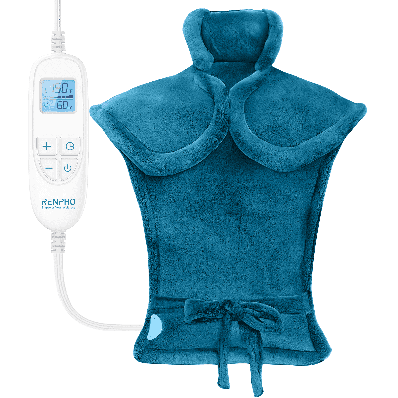 RENPHO 24"x33" Electric Heating Pad for Neck Shoulder and Back, FSA Eligible, Heat Pad for Pain Relief, Fast Heating Hot Therapy 6 Heat Settings, ETL Certified, Gifts for Women Men - Blue