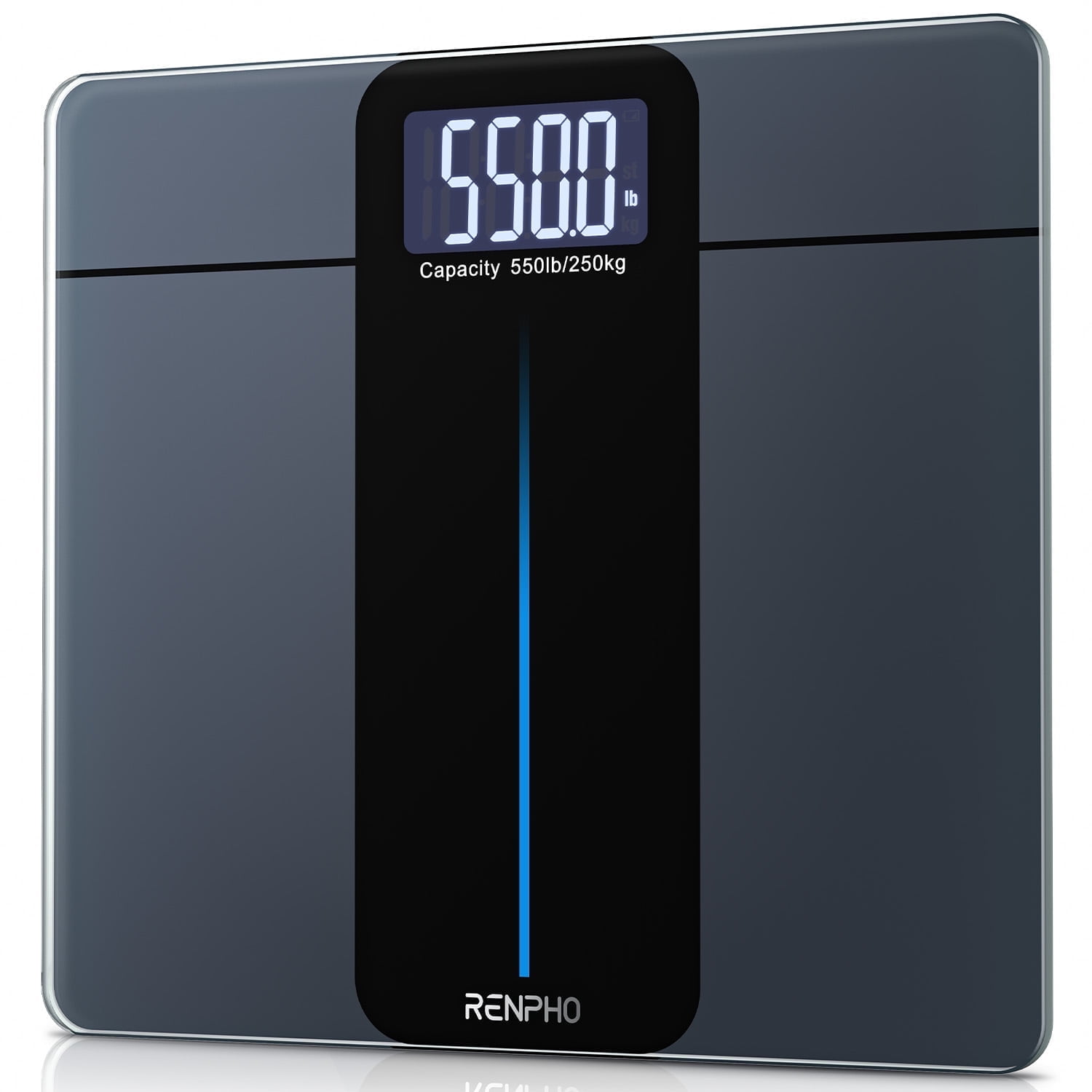 RENPHO 550lb Scale for Body Weight, Digital Bathroom Scale with Large LED Display, Big Platform Weighing Machine with Extra-High Capacity, Most Accurate to 0.05lb, 13x11.8in, Core 1L