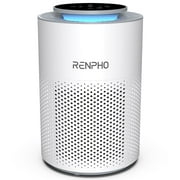 RENPHO Home Air Purifier for Allergy and Asthma up to 360 Sq.ft, HEPA Filter Air Purifier for Bedroom with 7-color Night Light, Remove 99.95% Odors, Smoke, Dust, Pollen, White