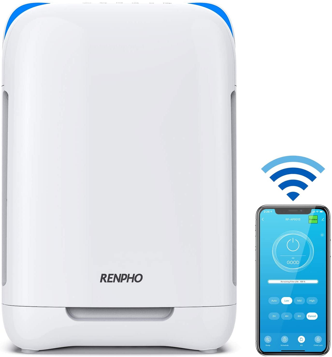 RENPHO Air Purifier for Home Large Room 356 Sq.ft, Smart WiFi Air