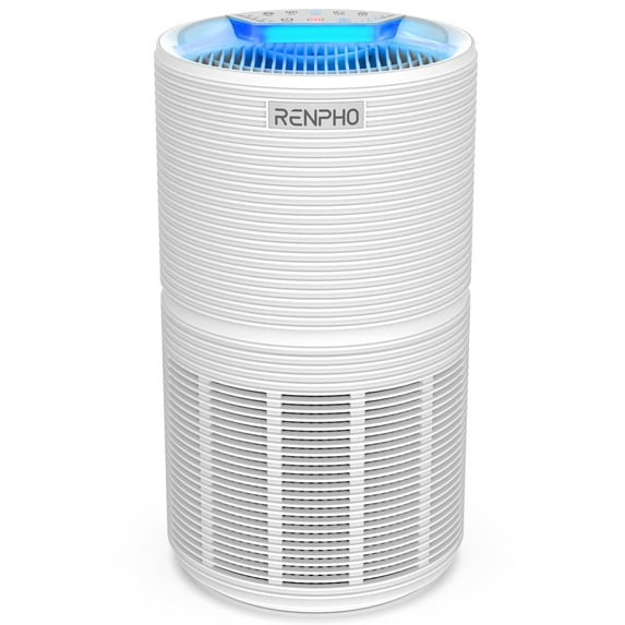 RENPHO Air Purifier for Home Large Room 1500 Sq.ft, H13 True HEPA Filter Air Cleaner for Allergies and Asthma, RP-AP089W, White