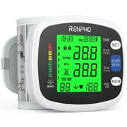 RENPHO Wrist Blood Pressure Monitor for Home Use, Automatic BP Machine with Large LCD Display, Adjustable Wrist Blood Pressure Cuff, 198 Memory Storage for 2 Users with Carrying Case