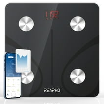 RENPHO Digital Body Weight Scale, Bluetooth Smart Scales for Weight, 400 lbs, Black