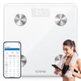 thumbnail image 1 of RENPHO Digital Body Weight Scale, Body Composition Monitor Health Analyzer with Smartphone App, FSA HSA Eligible, Ivory White, 1 of 7