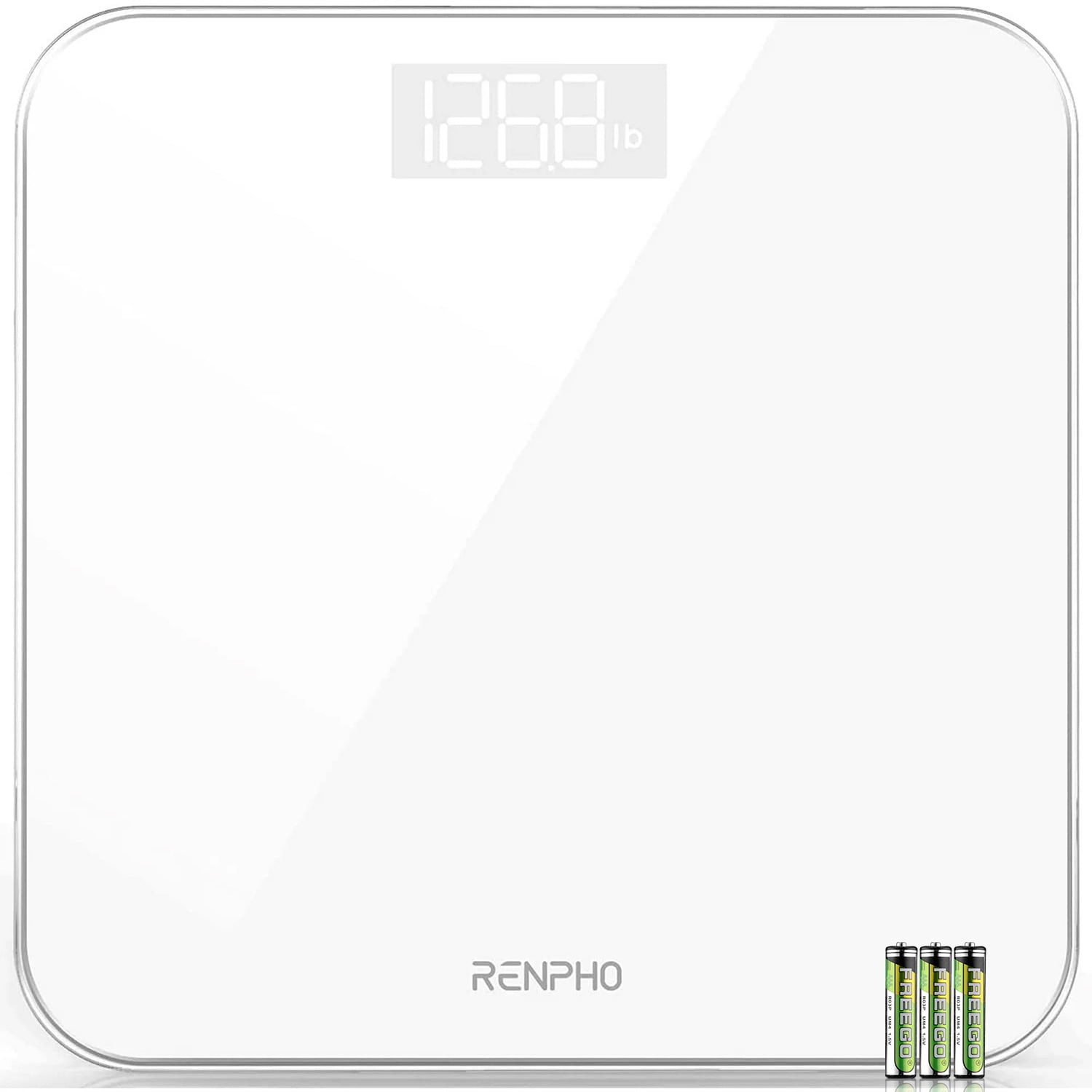 RENPHO Digital Body Weight Scale, Highly Accurate Scale for Body Weight with LED Display, Round Corner Design, Anti-Slip, 400 lb, White - Walmart.com