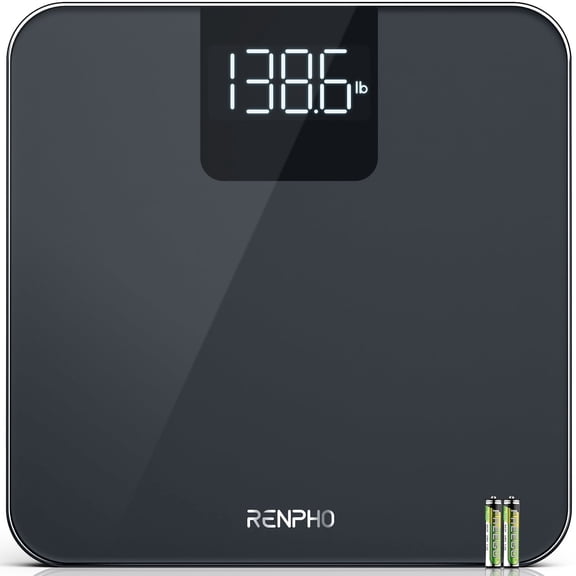 RENPHO Digital Body Weight Scale, Highly Accurate Scale for Weight, LED Display, Anti-Slip, Batteries Included, 400lb