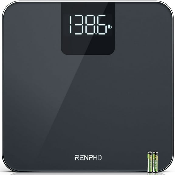 RENPHO Digital Body Weight Scale, Highly Accurate Scale for Weight, LED Display, Anti-Slip, Batteries Included, 400lb