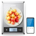 thumbnail interactive-video image 1 of RENPHO Digital Food Scale with App, Bluetooth Smart Kitchen Scale, Stainless Steel, 1 of 12