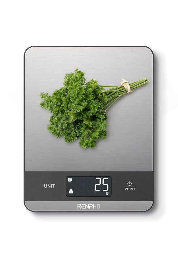 Digital Kitchen Food Scale, 7 Units with Tare Function, Stainless Steel, 11lb