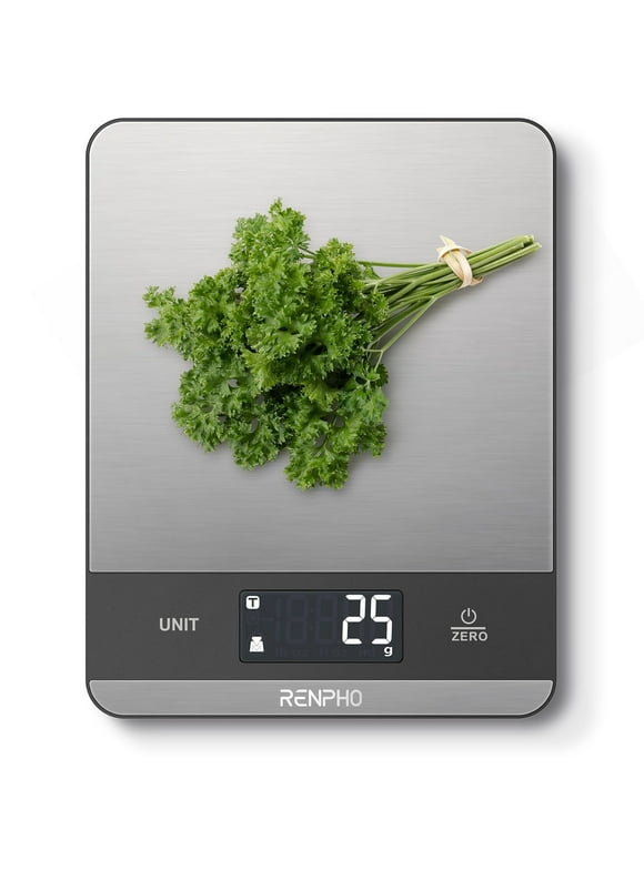 RENPHO Digital Kitchen Food Scale, 7 Units with Tare Function, Stainless Steel, 11lb