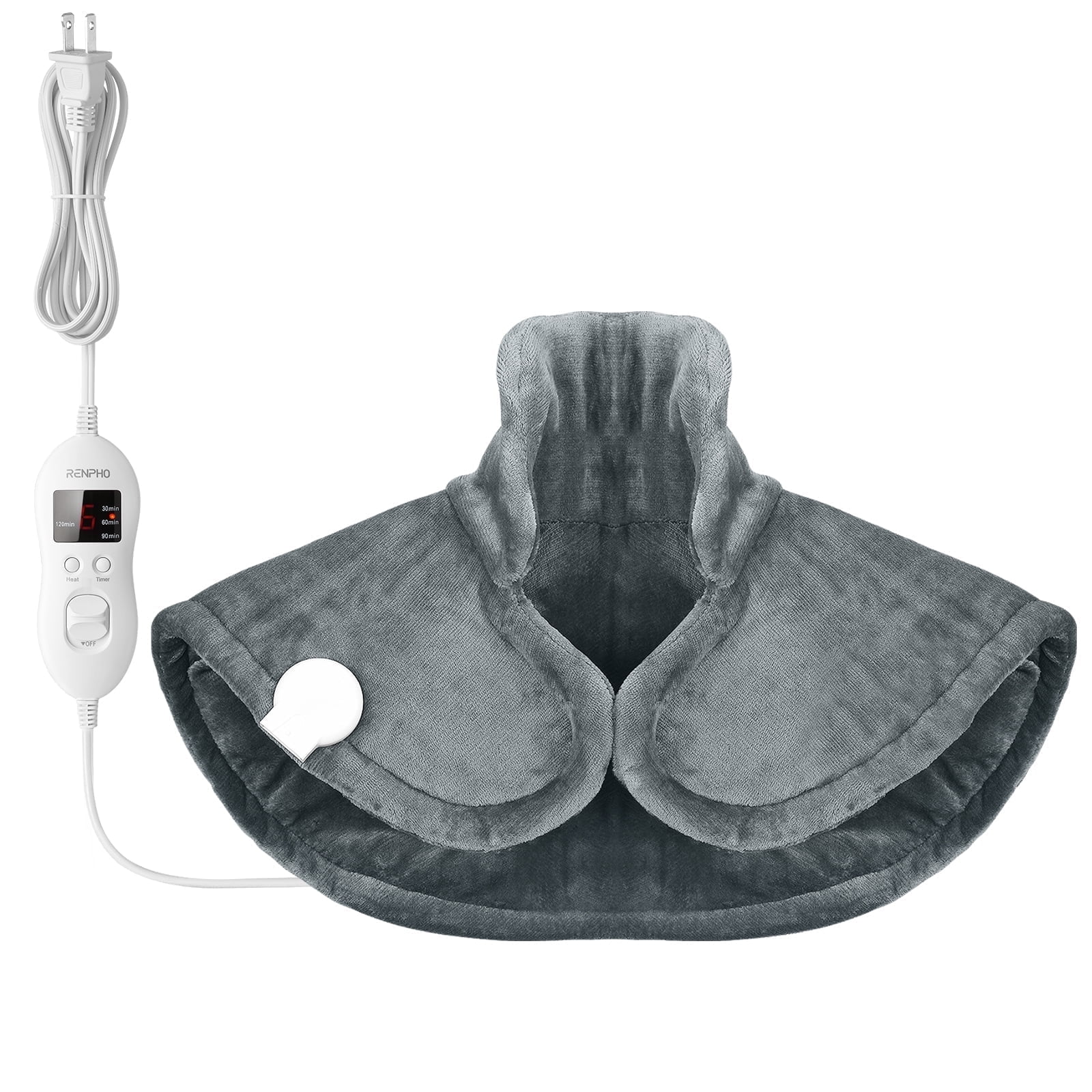 Walmart Coupons of "RENPHO Auto Shut Instant Shoulder Back Neck Heating Pad, 19""x 24"", HSA Eligible, Gray"