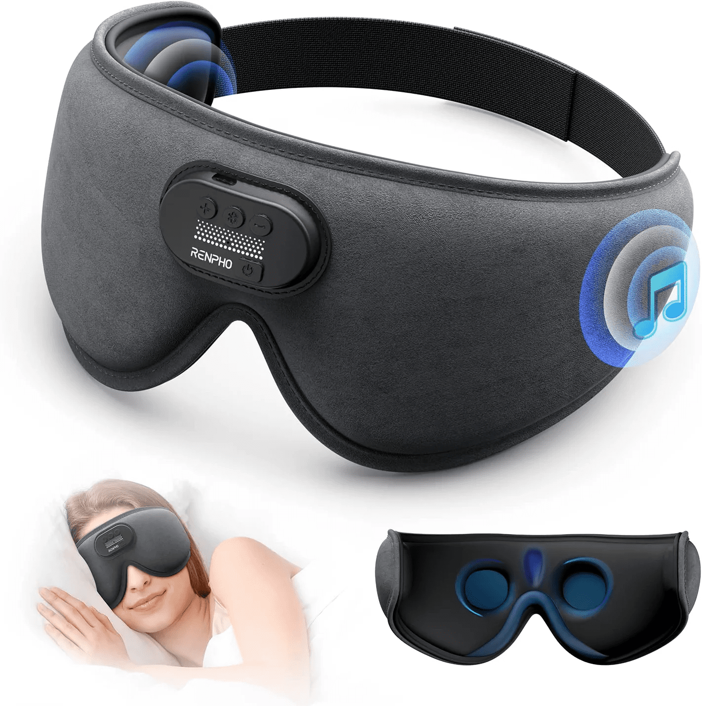 Sleep Headphones, Bluetooth 5.0 Wireless 3D Eye Mask, Lightimetunnel  Washable Sleeping Headphones for Side Sleepers With Adjustable Ultra Thin  Stereo