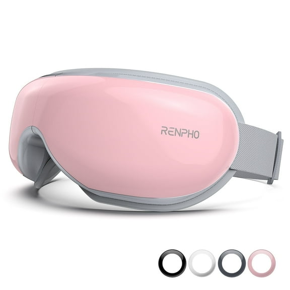 RENPHO Eye Massager Birthday Gifts with Heat & Vibration – 5 Massage Modes, Bluetooth Music, Adjustable Headband, USB Rechargeable - Pink