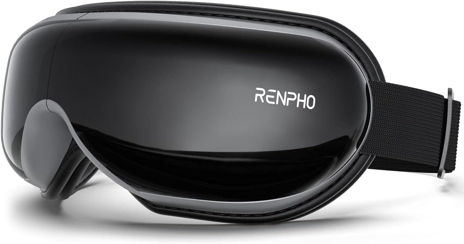 renpho eye massager with heat and vibration RENPHO Eye Massager with Heat & Vibration, FSA HSA Eligible, 5 Massage  Modes, Bluetooth Music, Adjustable Headband, USB Rechargeable, Fathers Day  Gift main image 0