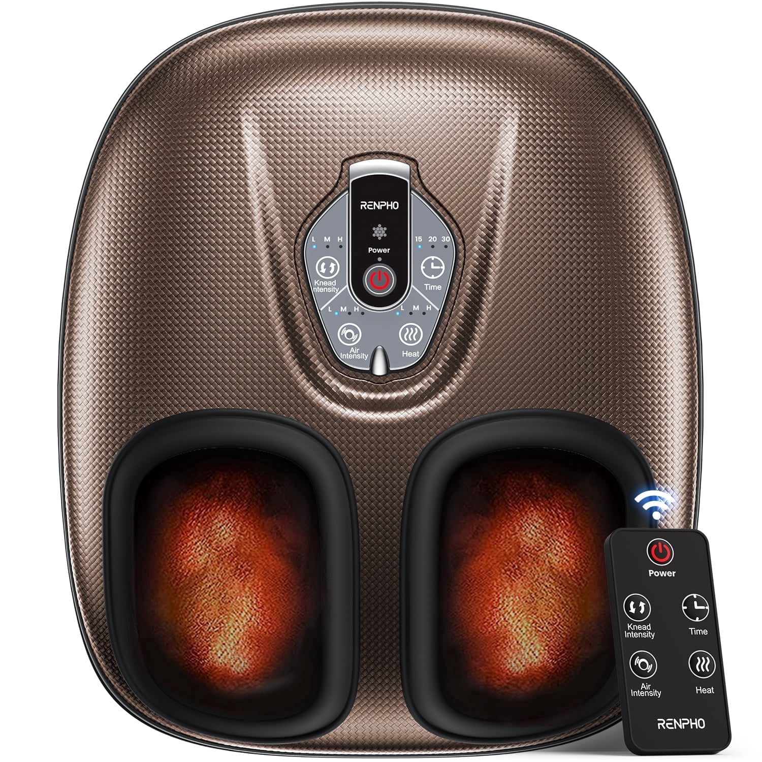 RENPHO Foot Massager Machine with Heat [2026 Upgraded], Shiatsu Foot Massager for Plantar Fasciitis, Gift for Women Men Mom Dad, FSA Eligible HSA Store Eligible, Brown