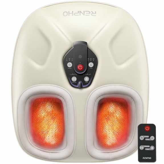 RENPHO Foot Massager with Heat Shiatsu Foot Massager Machine for Neuropathy Pain and 10 Air Compression for Kneading, Fsa Hsa Eligible, Gifts for Women