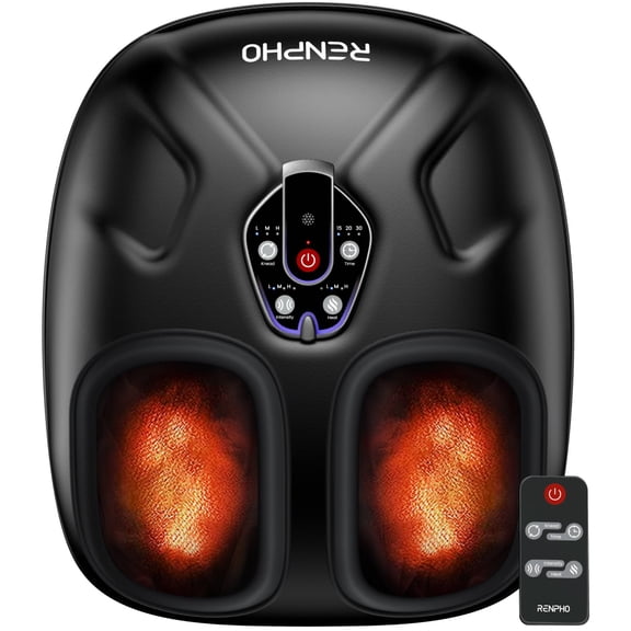 RENPHO Foot Massager with Heat Shiatsu Foot Massager Machine for Neuropathy Pain and 10 Air Compression, Fsa Hsa Eligible, Gifts for Women Men