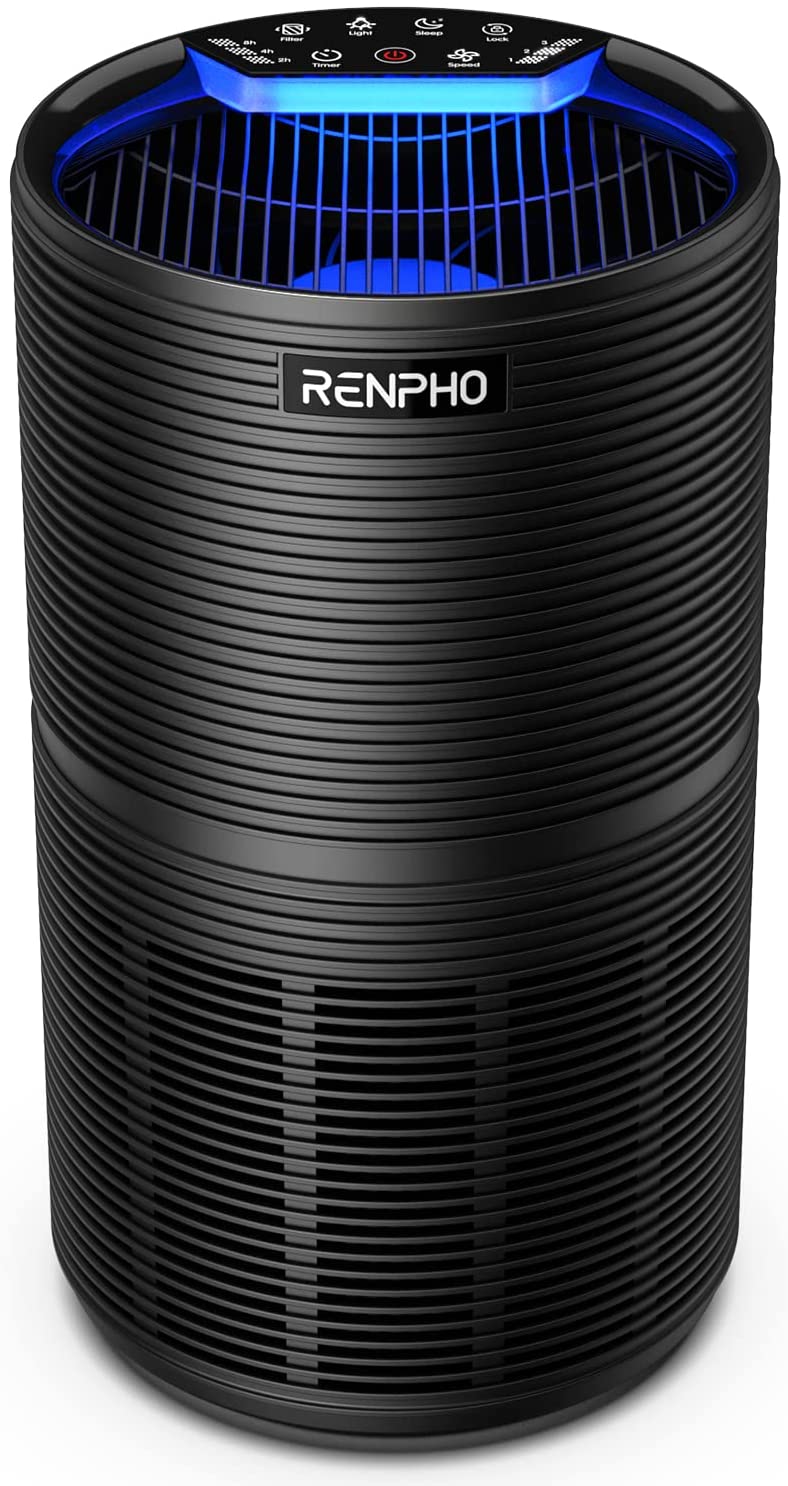 RENPHO HEPA Air Purifier for Home Large Room up to 600 Sq.ft, H13 True HEPA Filter Air Cleaner for Pet Hair, Allergies, 99.97% Smokers, Odors, Dust, Pollen, Odor Eliminators for Bedroom - image 1 of 8