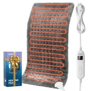 RENPHO Heating Pad for Back Pain Relief & Period Cramps, HSA FSA Eligible, Heat Pad for Neck and Shoulder,12"x24",Christmas Birthday Gifts for Women Men, Gray