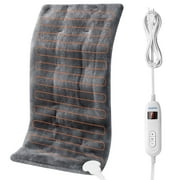 RENPHO Heating Pad for Back Pain Relief & Period Cramps, HSA FSA Eligible, Heat Pad for Neck and Shoulder,12"x24", Gray, Birthday Gifts for Mom Dad Men