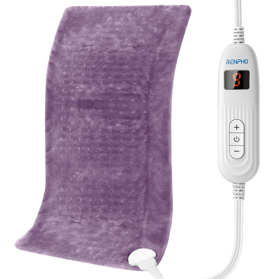 RENPHO Heating Pad for Back Pain Relief & Period Cramps, HSA FSA Eligible, Heat Pad for Neck and Shoulder,12"x24",Birthday Christmas Gifts for Women Men, Gray