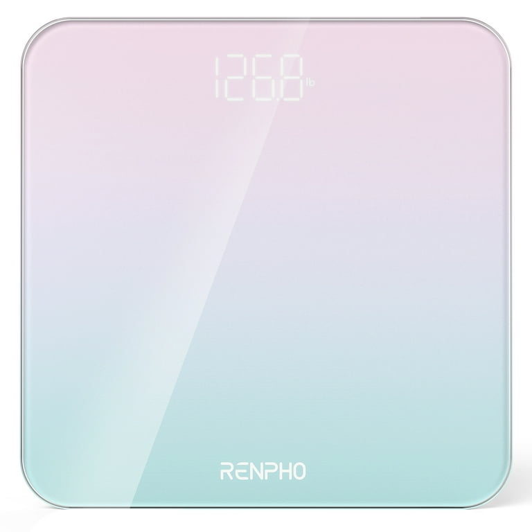 RENPHO Highly Accurate Digital Body Weight Scale, 400 lb, Gradient Pink  Green 