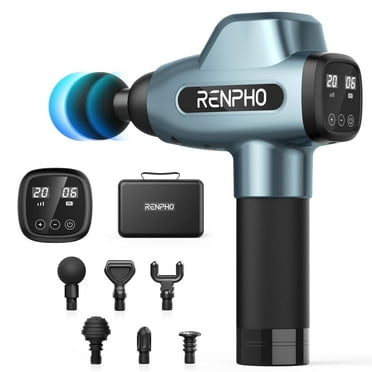 RENPHO Body Massager Muscle Massage Gun for Pain Relief Deep Tissue with 6 Massage Heads, FSA & HSA Eligible, Gift for Men & Women, Blue