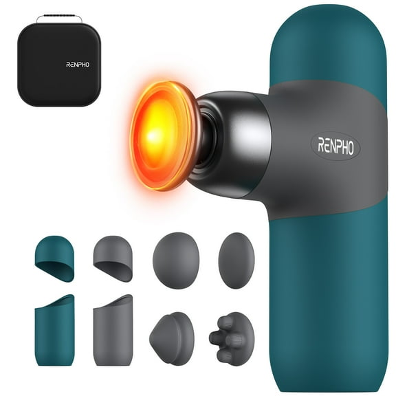 RENPHO Mini Massage Gun with Heat, Handheld Massager Deep Tissue for Pain Relief, FSA HSA Eligible, Portable Travel Size, Gift for Men Women