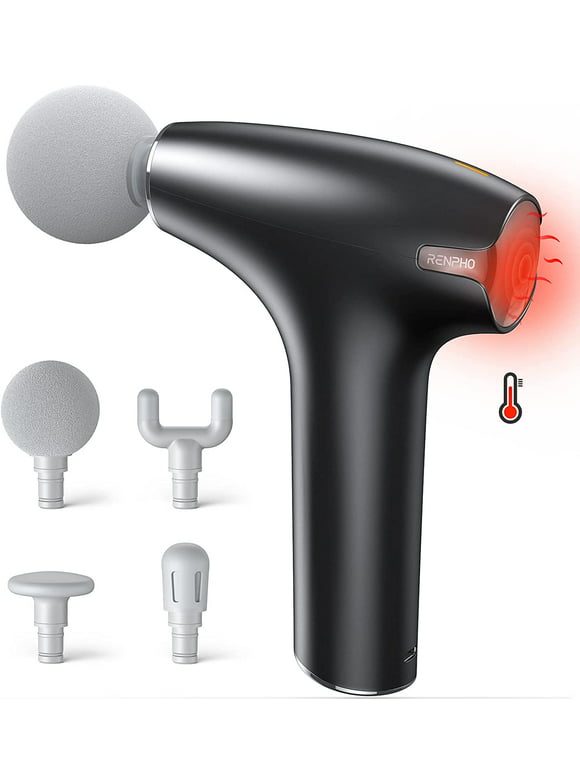 RENPHO Mini Percussion Deep Tissue Massager Gun with Heat for Back Neck Leg Muscle Relax