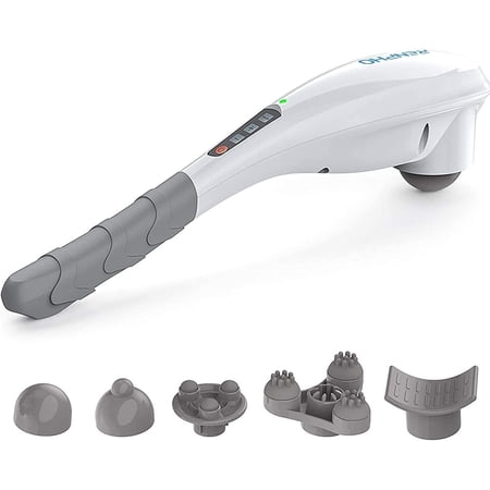 RENPHO Rechargeable Hand Held Deep Tissue Massager for Muscles, Back, Foot, Neck, Shoulder, Leg, Calf Cordless Electric Percussion Body Massage, FSA and HSA Eligible - White