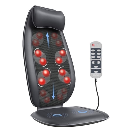 RENPHO Shiatsu Back Massager with Heat and Vibration for Shoulder Waist Hips Home Office, FSA and HSA Eligible - Black